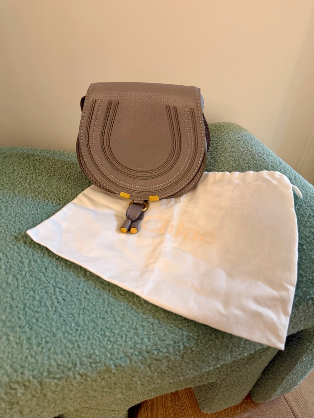 Chloe Small Marcie Saddle Bag in cashmere Gray like new - Picture 2 of 16